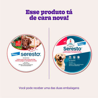 Coleira Antipulgas e Carrapatos Elanco Seresto para Cães acima de 8 Kg
