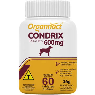 Suplemento Organnacat Condrix Dog Plus com 60 Tabletas 600 Mg