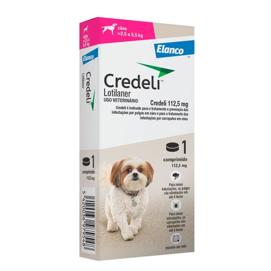 Credeli Antipulgas 112,5mg Para Cães 2,5Kg A 5,5Kg 1 Comprimido