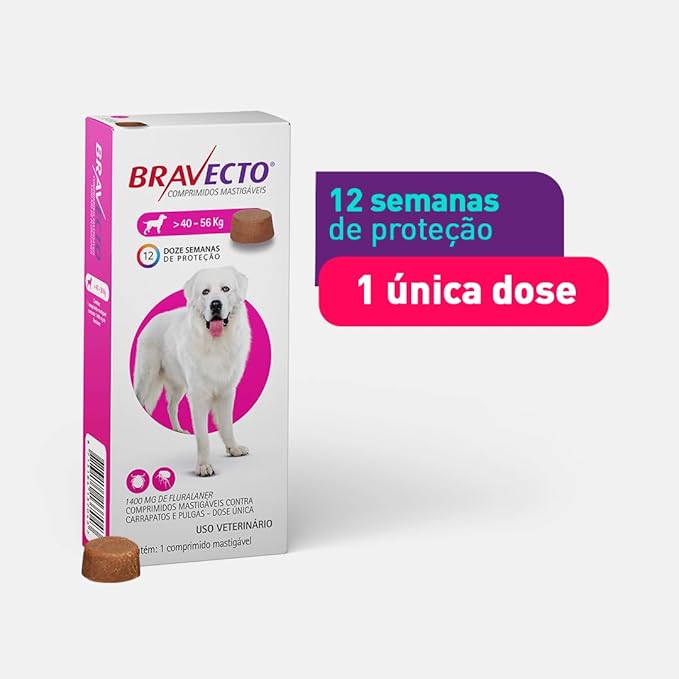 Antipulgas e Carrapatos MSD Bravecto para Cães de 40 a 56 Kg