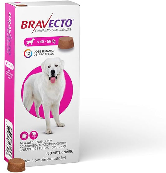 Antipulgas e Carrapatos MSD Bravecto para Cães de 40 a 56 Kg