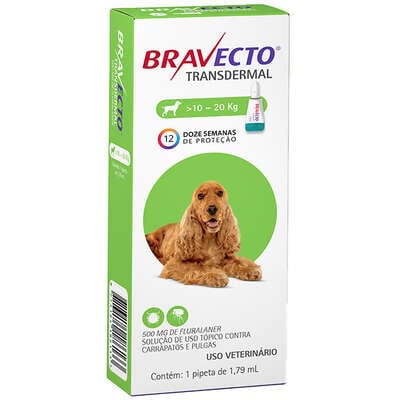Antipulgas e Carrapatos MSD Bravecto Transdermal para Cães de 10 a 20 Kg