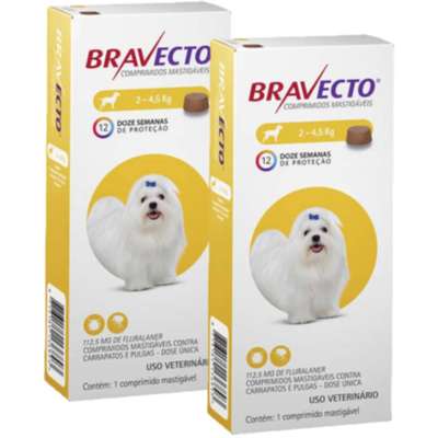 Antipulgas e Carrapatos MSD Bravecto para Cães de 2 a 4,5 Kg