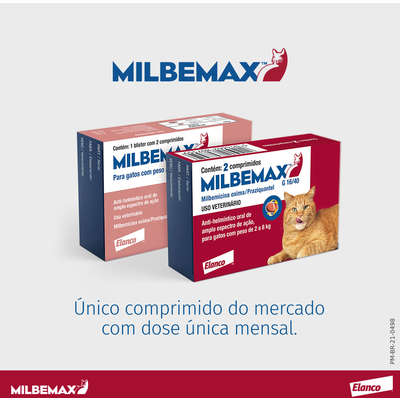 Vermifugo Elanco Milbemax FC para Gatos de 2 Kg a 8 Kg