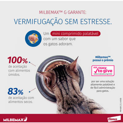 Vermifugo Elanco Milbemax FC para Gatos até 2 Kg