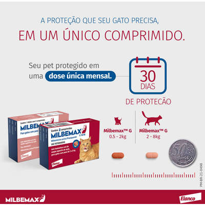 Vermifugo Elanco Milbemax FC para Gatos de 2 Kg a 8 Kg