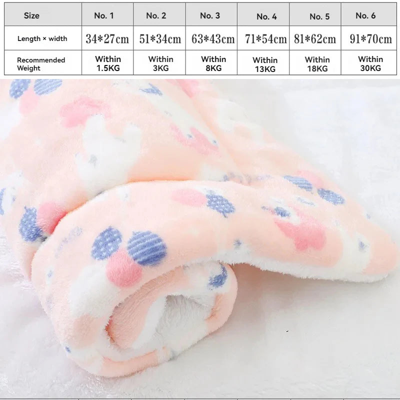 Tapete Pet em Flanela Macia – Cama/Manta Quente para Cães e Gatos