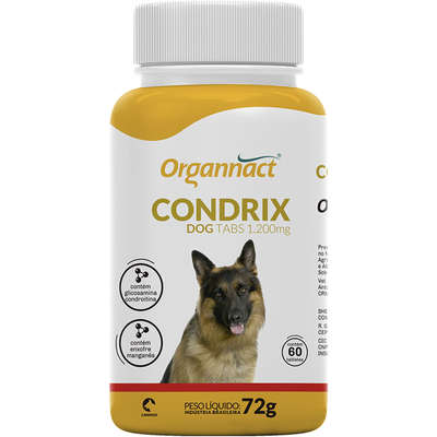 Suplemento Organnact Condrix Dog Tabs com 60 Tabletes 1200 mg
