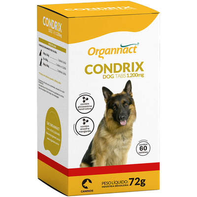 Suplemento Organnact Condrix Dog Tabs com 60 Tabletes 1200 mg