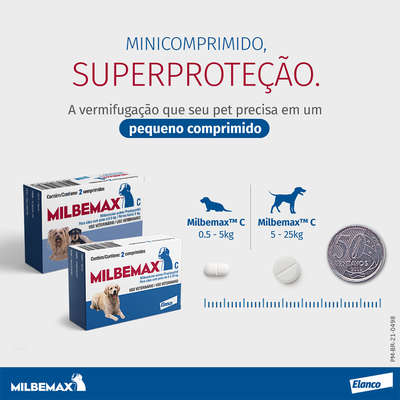 Vermífugo Elanco Milbemax C para Cães até 5 Kg