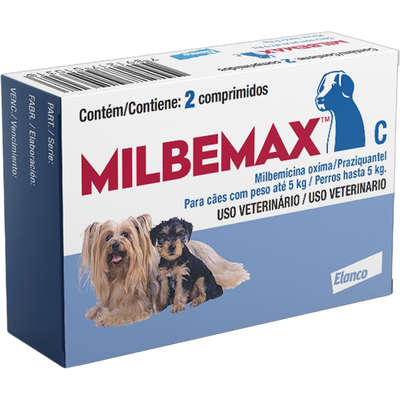 Vermífugo Elanco Milbemax C para Cães até 5 Kg